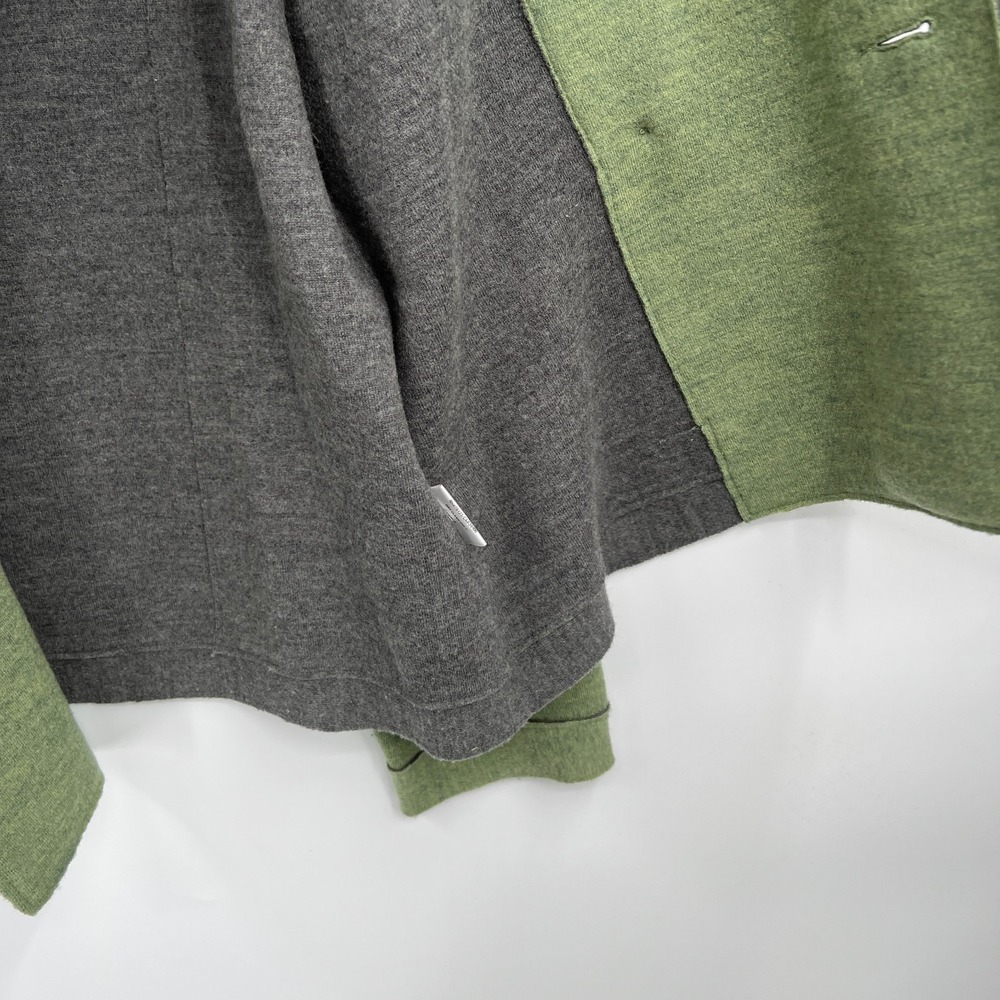 Eileen Fisher double breasted merino wool pea coat jacket lightweight green M - Picture 6 of 10